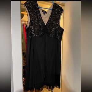 Connected Apparel Black Lace Midi Dress